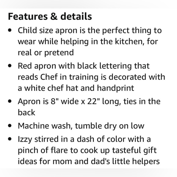 Izabella journey children collection Child apron Chief in training Hg55 - Picture 4 of 7